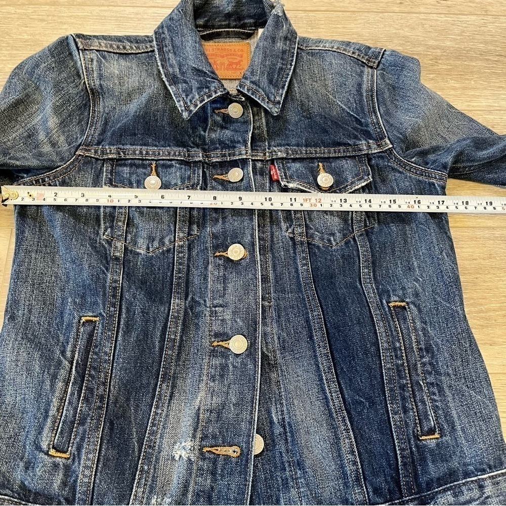 LEVI’s Ex Boyfriend Trucker Jacket in Blue Woodstock, XS - Picture 11 of 16